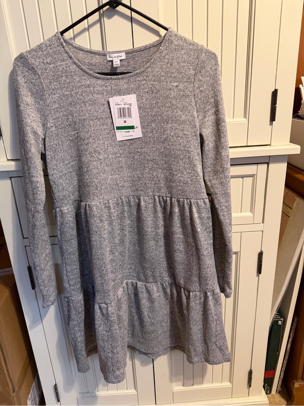 love, Fire Light Heather Gray Ribbed Knit Tunic/Dress